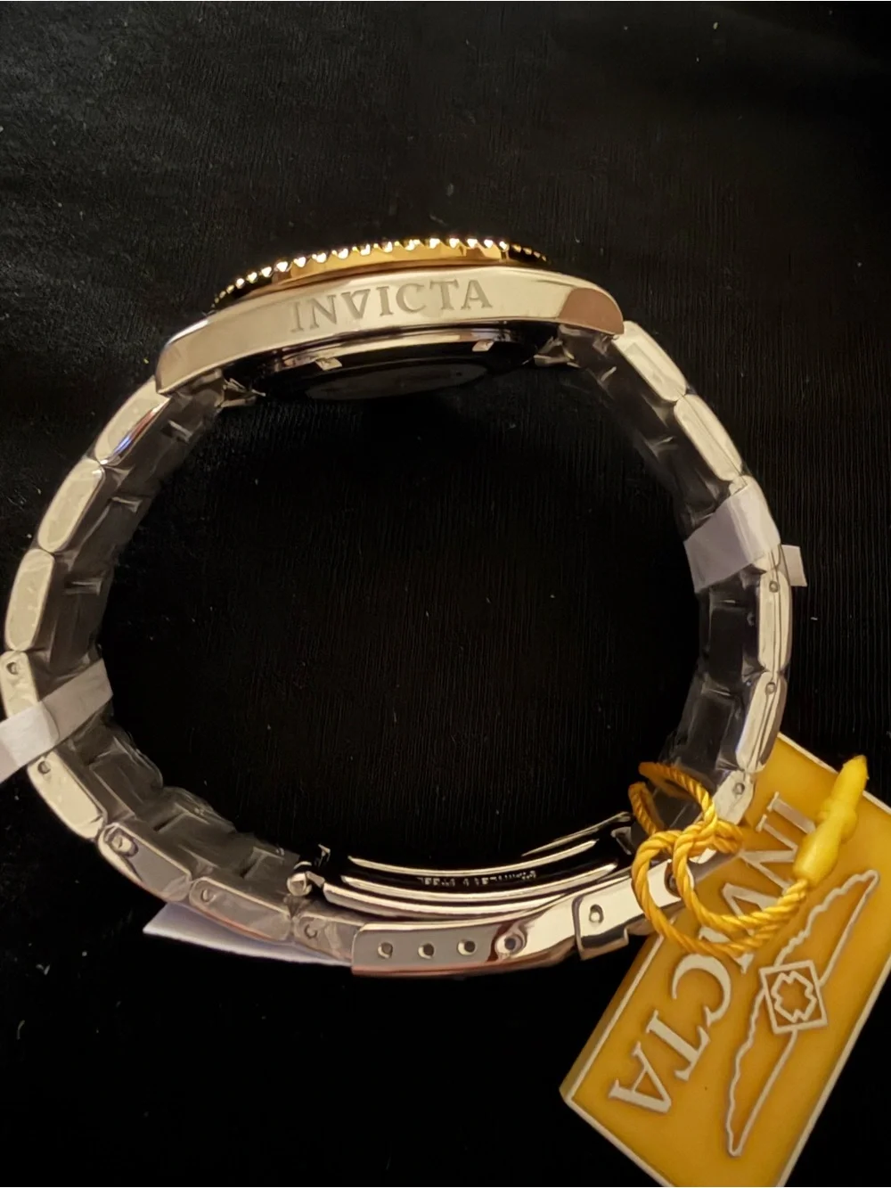 Invicta Two-Tone Black and Gold Men's Stainless Steel Watch